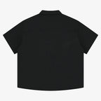 Floral Linen Button Up - Black