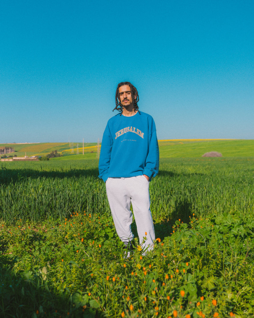 Jerusalem Crewneck - Sky Blue