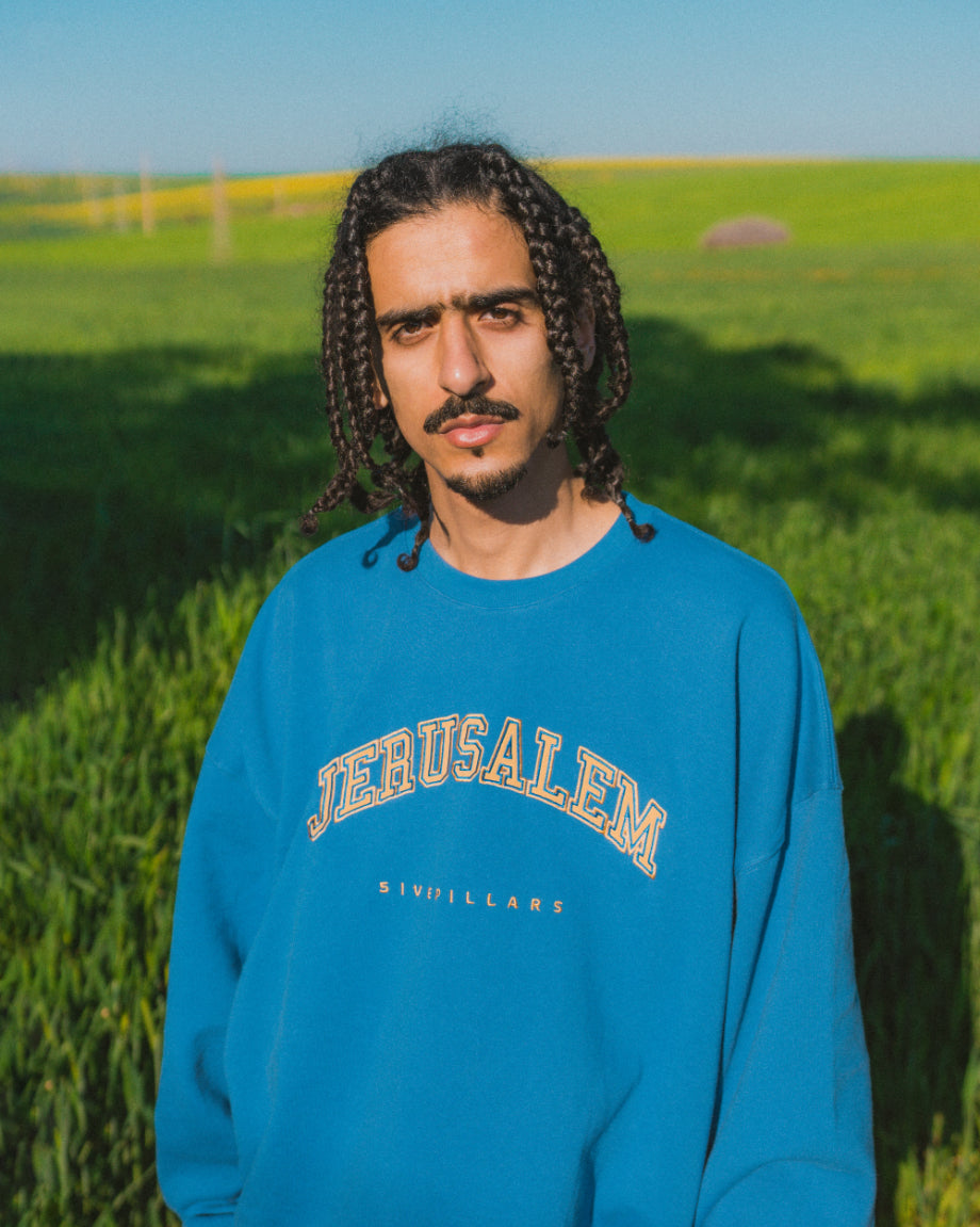 Jerusalem Crewneck - Sky Blue