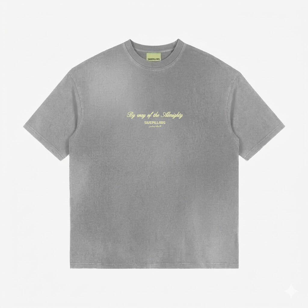 By Way Of The Almighty Tee - Washed Grey