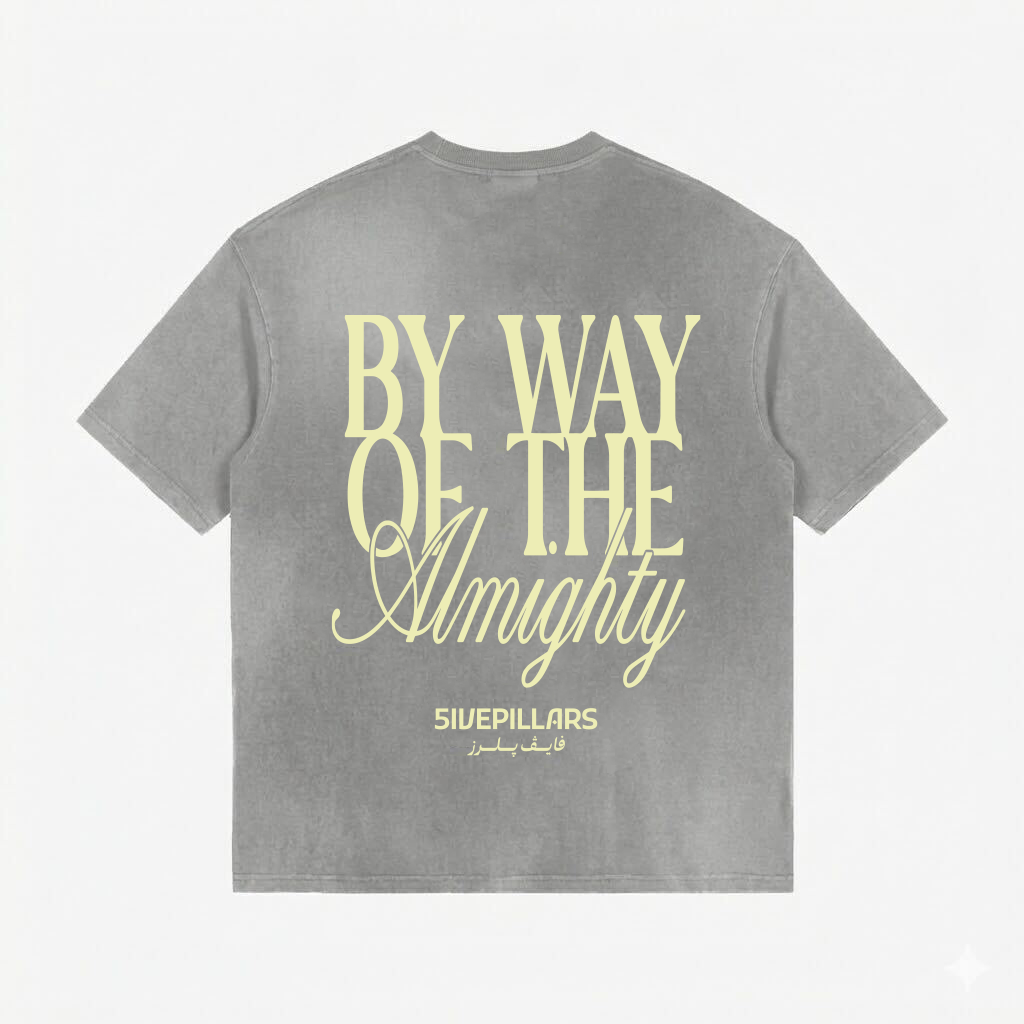 By Way Of The Almighty Tee - Washed Grey