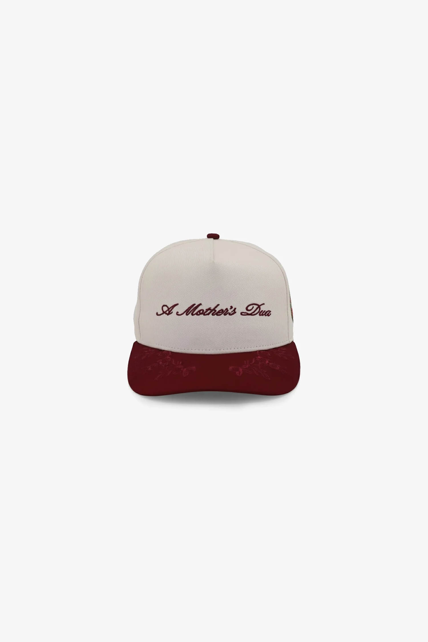 A Mother's Dua Hat - Cream/Maroon - front
