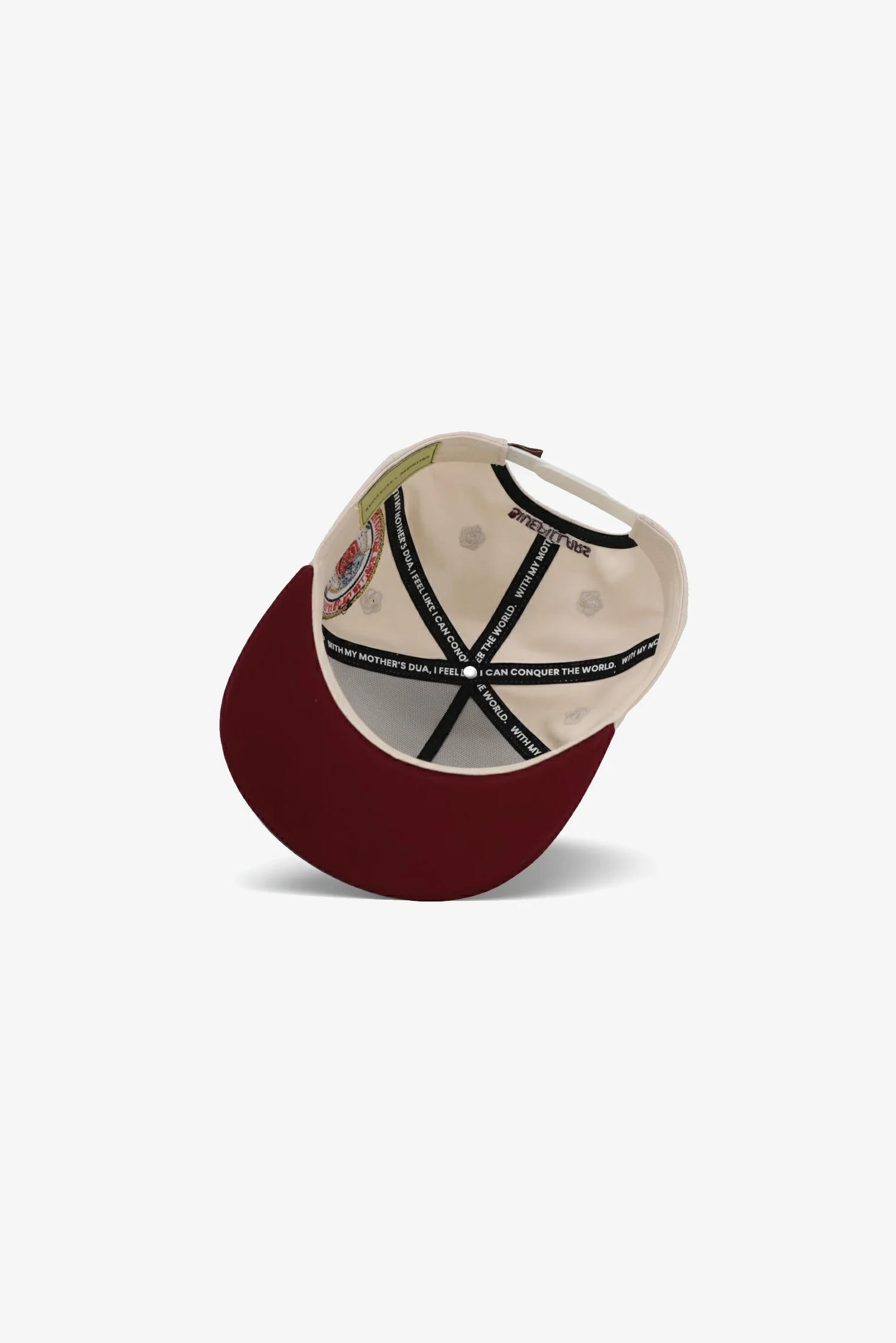 A Mother's Dua Hat - Cream/Maroon - inside